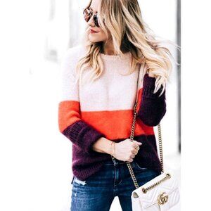 Anthropologie Needle Sweater Women Small Pink Louise Mohair Merino Wool‎ Knit